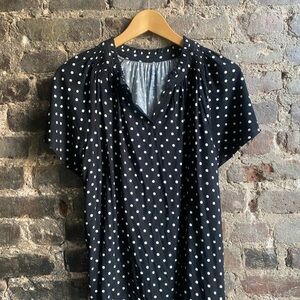 Croft & Barrow Black and White Polka Dot Blouse